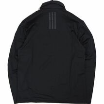 R229 新品 アディダスゴルフ 裏起毛 ボタンダウン ポロシャツ 長袖 (サイズ:2XL) adidas GOLF ゴルフウェア ブラック_画像2