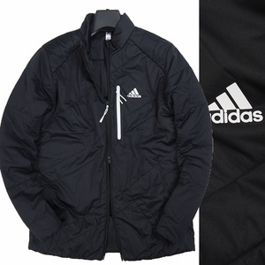 R206 新品 定価2万 アディダス ゴルフ 中綿 ダブルジップ ジャケット ブルゾン (サイズ:2XL) adidas GOLF 軽量 ゴルフウェア 黒