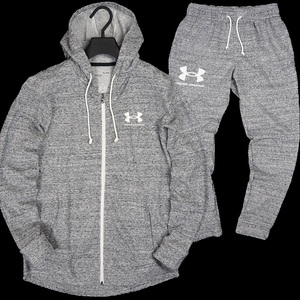 R299 新品 アンダーアーマー メランジ スウェット セットアップ 上下セット パーカー ジョガーパンツ UNDERARMOUR (サイズ:XL)