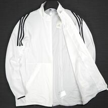 R208 新品 アディダス ゴルフ 撥水 フルジップ ジャケット ブルゾン (サイズ:2XL) adidas GOLF スリーストライプス ゴルフウェア 黒_画像2