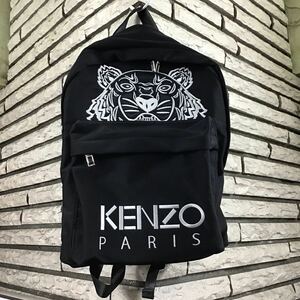 （C8）【同梱可】KENZO PARIS タイガー デイパック リュック リュックサック ブラック ナイロン 虎ケンゾー バッグ