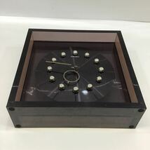 （YY）【同梱可】SEIKO 置き時計 掛け時計 TZ668K セイコー 時計 アナログ 日本製 ブラウン系 透明 正方形 縦横共に24.5cm 幅7.5cm_画像2