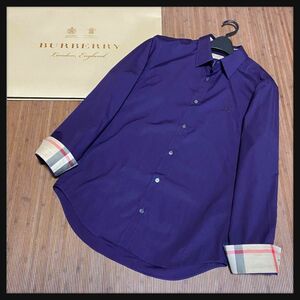 BURBERRY London England 袖裏チェックシャツ♪ メンズS