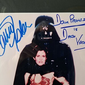 CARRIE FISHER & DAVE PROWS AUTOGRAPH キャリーフィッシャー&デイブ・プラウズ ダブルサイン入り額装フォト レイア姫 ダース・ベイダーの画像2