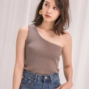 fifth ワンショルダーリブタンクトップ タグなし新品未使用 モカ