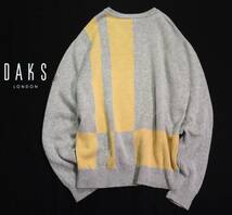 ダックス DAKS 上質 ウール カシミヤ 配色ニット LL XL_画像2