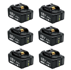 マキタ互換バッテリー　18V　 BL1860B(緑) LED残量表示付　6個セット マキタ 互換バッテリー 18V 6.0Ah　Ｎｏｎｅ