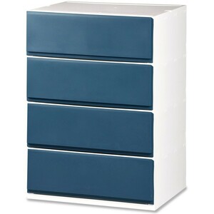  clothes case storage case plastic drawer chest 4 step pushed inserting . change closet stylish lips 524( dark blue )