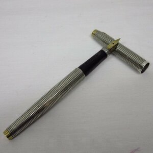 y4495　PARKER パーカー STERLING CAP&BARREL USA 万年筆 ペン先 14K XF スターリング シルバー 筆記用具 　現状品