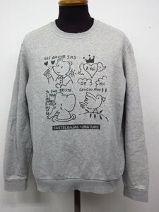 ｍ4914 美品/洗浄済み　カステルバジャック　トレーナー　ライカ　CASTELBAJAC ＋2NATURE　グレー　4　綿100％