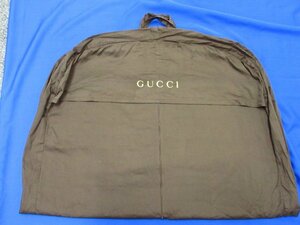 t4381　GUCCI　グッチ　ガーメントバッグ　ケース　スーツカバー　スーツバッグ　ブラウン　ゴールド系ロゴ入り　布製