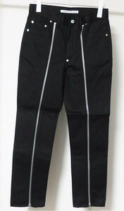 24SS JOHN LAWRENCE SULLIVAN ジョンローレンスサリバン JLS-02-19 Rigid denim zipped pants リジッド デニム ジップ パンツ 46 BLACK