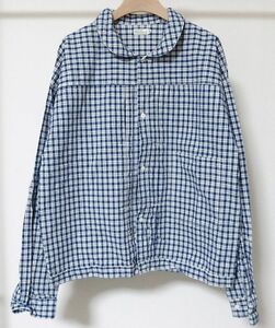 WAREHOUSE ウエアハウス DUCK DIGGER Lot 2166 Indigo Check Round Collar Jacket インディゴ チェック ジャケット Gジャン 46