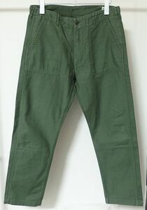 or slow orslow オアスロウ US ARMY SLIM FIT FATIGUE PANTS zipper Fly ファティーグ パンツ XL/4 ベイカー