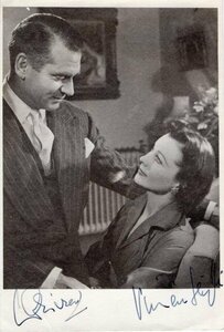 【UACCRD】ローレンス・オリヴィエ&ヴィヴィアン・リー直筆サイン■Laurence Olivier & Vivien Leigh/超希少品●