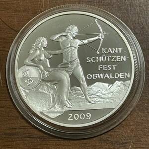 スイス 50フラン銀貨 2009年 オブヴァルデン 射撃祭 記念 25g 90% 硬貨 古銭 コイン プルーフ