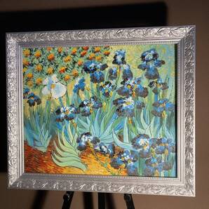 ★アウトレット★手書き油絵 ゴッホ アイリス 額付き インテリア 油彩画