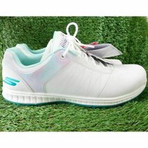 【未使用訳あり】 SKECHERS GOLF 撥水加工 スパイクレスゴルフシューズ 24.5cm ホワイト×マルチ 5GEN GOGAMAX スケッチャーズ 定価9,900円_画像4