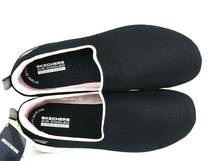 【訳あり未使用】SKECHERS GO WALK JOY 通気性◎ 超軽量 メッシュスリッポンスニーカー 左25cm 右23cm ブラック 定価7,590円【1227】_画像3