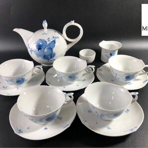 1000円〜■★Meissen★マイセン 青い花 ブルーフラワー C&S ティーポット シュガーポット 28613 大量 まとめ★okoy2586468-245★r30253の画像1