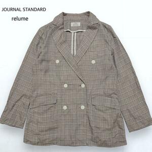 JOURNAL STANDARD relume ジャーナルスタンダードレリューム キュプラ100% ジャケット グレンチェック 36 レディース