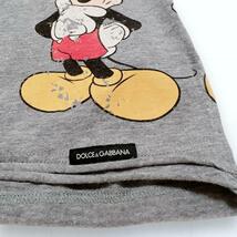 【希少】DOLCE&GABBANA ドルチェアンドガッバーナ ディズニー コラボ Tシャツ ミッキーマウス グレー メンズ 50_画像4