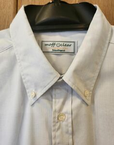 【美品】高校ボタンダウンシャツ 半袖薄いグリーン胸ポケット180A