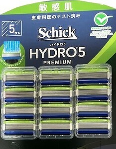 即決●送140~schick HYDRO5 シック ハイドロ5 プレミアム 替刃 12個　敏感肌　 五枚刃 メンズ 　髭剃り 脱毛 