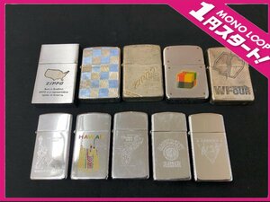 【5OM矢03004F】★1円スタート★ZIPPO★ジッポ★オイルライター★シルバー★10本まとめ★火花/着火未確認★ジャンク★現状品★