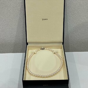 【6YO黒03006】★TASAKI★真珠★金具 WG K18★8.0mm★アコヤ本真珠ネックレス★田崎真珠★パール★44.2g★約43cm★の画像2