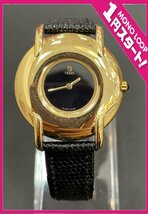 【6AT明03030E】★1円スタート★腕時計★wristwatch★FENDI★フェンディ★400G★レディース★クウォーツ★黒文字盤★レザーベルト★_画像1