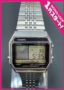 [5AT Akira 03036E]*1 jpy start * wristwatch *CASIO* Casio *AX-210* digital clock * super 2WAY* reverse . timer * melody alarm 