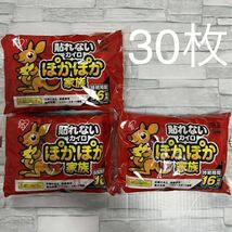 【セール】アイリスオーヤマ ぽかぽか家族 貼れないカイロ レギュラー 30枚 寒さ対策 防寒 防災 備蓄_画像1