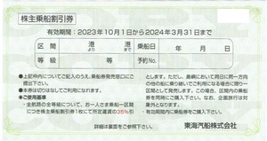 東海汽船株主優待券　2枚　即決　有効期限　2024年3月31日まで