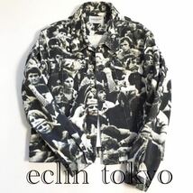 【E956】博物館級 Yves Saint Laurent《超稀少》Woodstock 写真転写 デニム ジャケット Gジャン 最高傑作 世界一手に入らないコレクター品_画像1