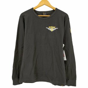 ALPHA INDUSTRIES(アルファインダストリーズ) ヘリンボーン 両面プリント ロングスリーブT 中古 古着 0144