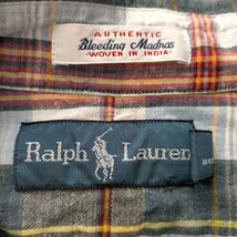 RALPH LAUREN(ラルフローレン) L/S BLEEDING MADRAS スモールポニー刺繍 B 中古 古着 0627_画像6