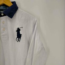 Polo by RALPH LAUREN(ポロバイラルフローレン) ビッグポニー刺繍 鹿の子 ラガーシャツ 中古 古着 0632_画像4