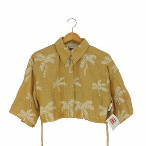 ZARA(ザラ) EMBROIDERED LINEN BLEND SHIRT レディース import：M 中古 古着 1026