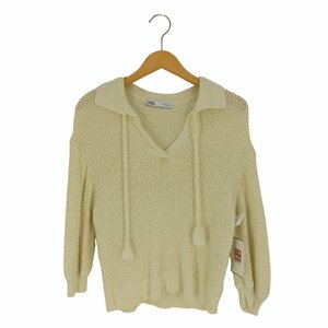 ZARA(ザラ) Cream Knitted Sweater スキッパーニット レディース import： 中古 古着 1024