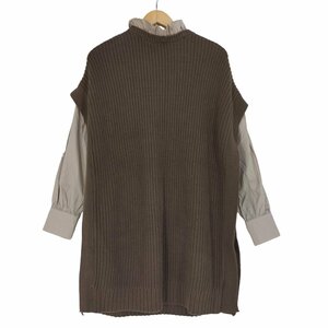 rienda(リエンダ) オーバーサイズ衿ギャザーミニKnit OP レディース FREE 中古 古着 1124