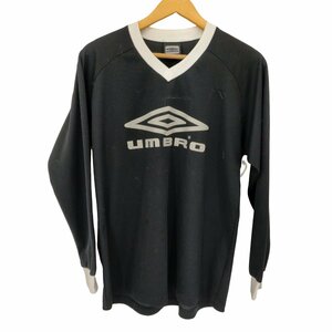 UMBRO(アンブロ) 00s ダイヤロゴタグ ビックロゴプリント 長袖ゲームシャツ メンズ M-L 中古 古着 0205