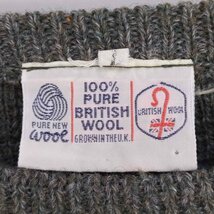 USED古着(ユーズドフルギ) 英国製 PURE BRITISH WOOL 柄切替 ウール クルーネックニ 中古 古着 1005_画像6