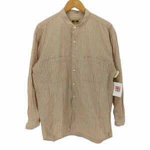 JOSEPH ABBOUD(ジョセフアボード) ストライプ バンドカラー シャツ メンズ LL 中古 古着 1223