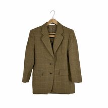 AQUASCUTUM(アクアスキュータム) チェック柄ウール2Bテーラードジャケット スカート レディース 中古 古着 0902_画像1