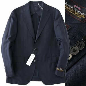 新品 スーツカンパニー 春夏 British Wool Light メランジ ジャケット AB7(幅広LL) 紺 【J55406】 180-4D メンズ blazer's bank.com 背抜き