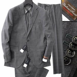 新品 スーツカンパニー BIELLANO FINISH シャドーチェック 2パンツ スーツ A6(L) 灰 【J44667】 175-6D メンズ ウール 洗濯可 サマー