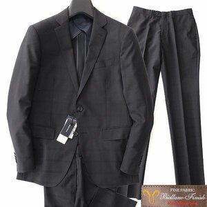 新品 スーツカンパニー BIELLANO FINISH シャドーチェック 2パンツ スーツ YA6(細身L) 黒 【J56930】 175-8D メンズ ウール 洗濯可 サマー
