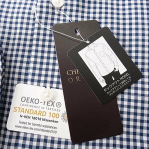 新品 クリスチャンオラーニ 形態安定 ピンオックス レギュラーカラー ドレスシャツ 41-84(L) 白青 【I54878】 CHRISTIAN ORANI OEKO-TEXの画像6