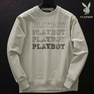 新品 プレイボーイ 24年春夏 グラフィック スウェット L 【41022_16】 PLAYBOY ロゴ 長袖 コットン スエット トレーナー メンズ